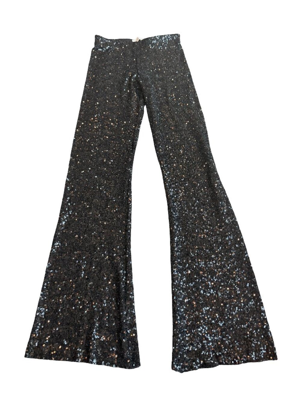 Zara Black Flare Fit Sequin Pants Dress Up Party Special Occasion Size XS NWT